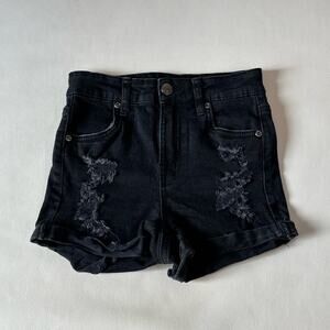 Bluenotes Black Distressed Jean Shorts